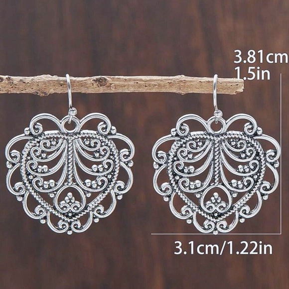 Any 4/$25! Antiqued Silver Openwork Earrings - Picture 3 of 5
